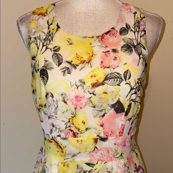 INC International Concepts floral lace sleeveless ruffle maxi dress - Picture 4 of 8